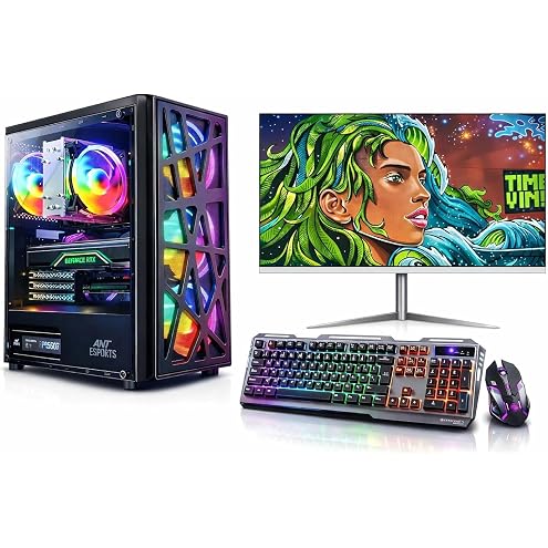 KRYNORCXY Desktop Computer PC Set | Core i5 Processor | 16GB RAM | 512GB SSD | HD Graphics 2000 | RGB 4 Fan Cabinet | 19 Inch LED Monitor | RGB Keyboard Mouse | WiFi | Windows 10 Pro