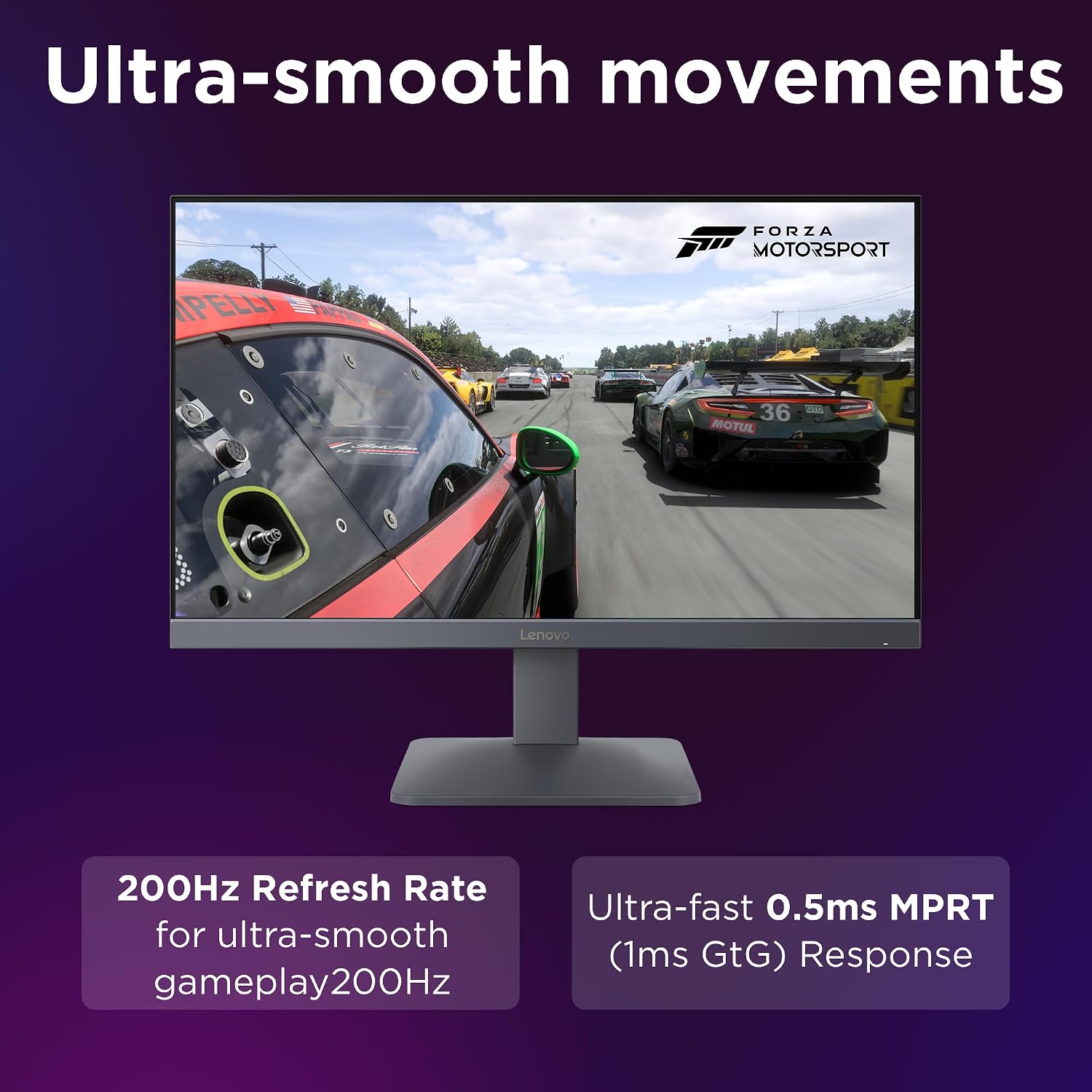Lenovo LOQ 24-10 | 23.8" (60.45cm) FHD (1920x1080) IPS 200Hz Gaming Monitor | 0.5ms, HDR10 Compliance, AMD FreeSync, 99% sRGB, 2xHDMI 2.1 TMDS, 1xDP 1.4| Tilt | Lunar Grey | 68F1GACBIN