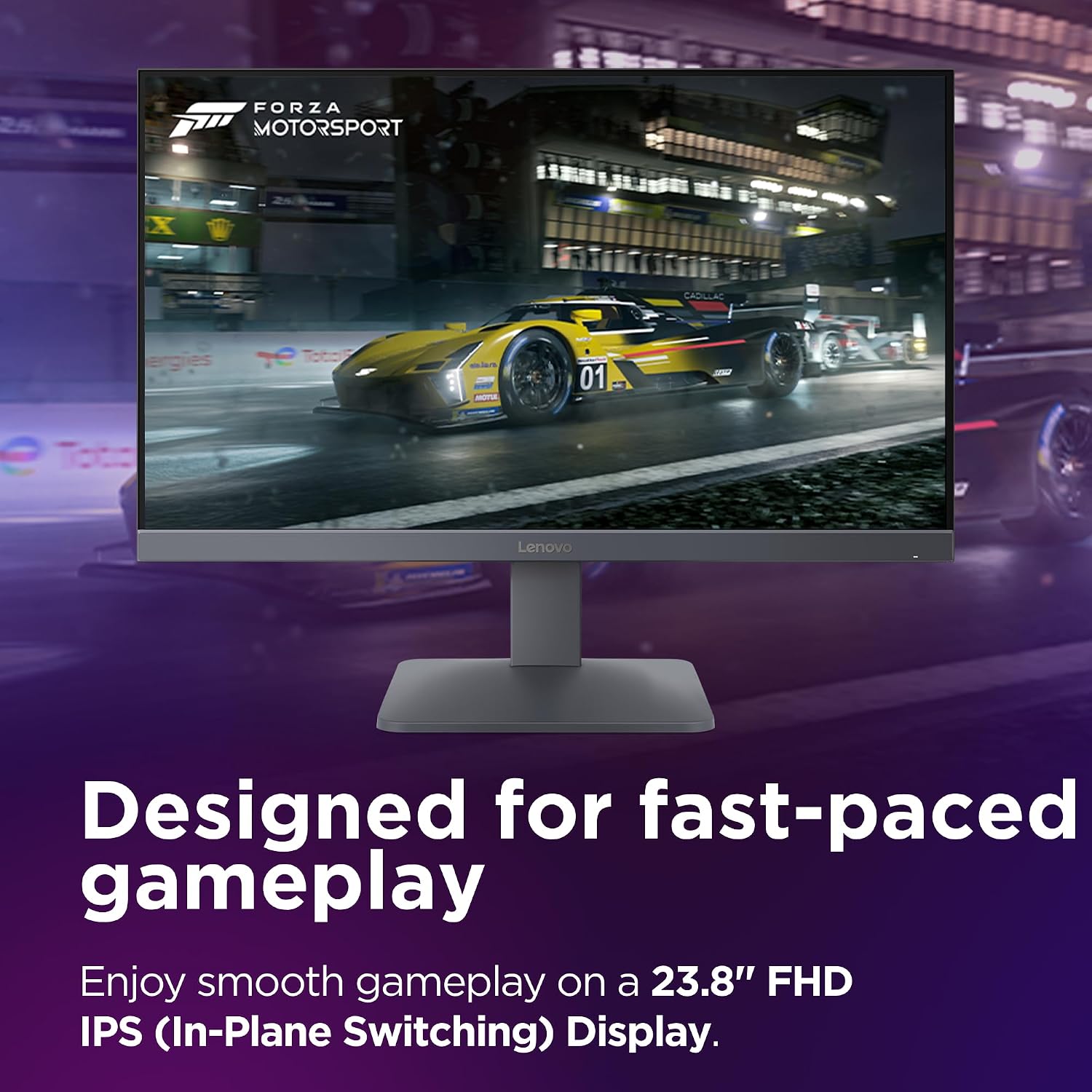 Lenovo LOQ 24-10 | 23.8" (60.45cm) FHD (1920x1080) IPS 200Hz Gaming Monitor | 0.5ms, HDR10 Compliance, AMD FreeSync, 99% sRGB, 2xHDMI 2.1 TMDS, 1xDP 1.4| Tilt | Lunar Grey | 68F1GACBIN